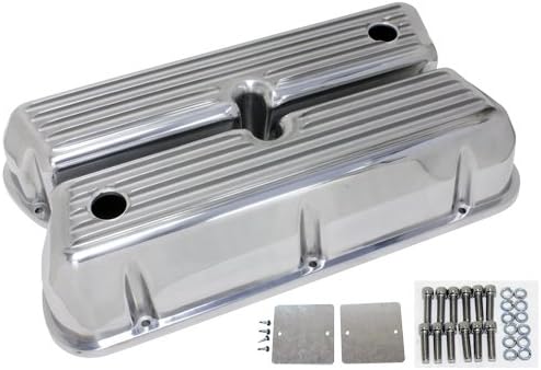 Compatible/Replacement Aluminum Ford Small Block 289-302-351W-5.0L Tall Full Finned Valve Covers – Polished Finish