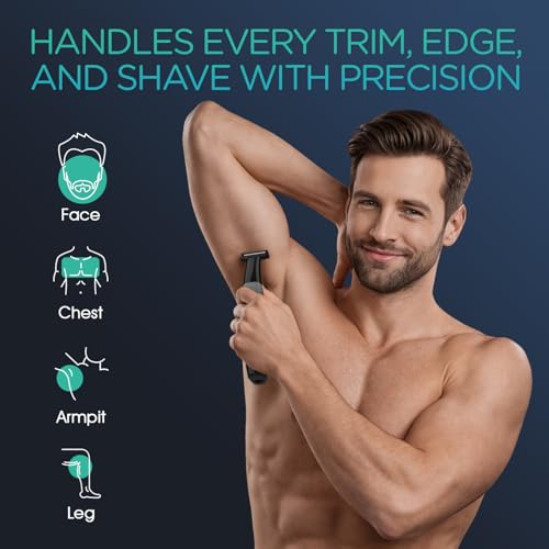 VOYOR Beard Trimmer for Men, Electric Razor for Face, Body & Nose, Wet/Dry