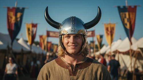 Horned Viking Helmet W/ Neck and Ear Guards - Wearable Costume Armor