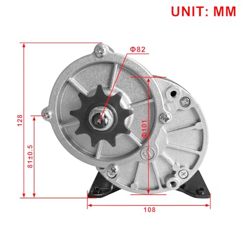 24 Volt 350 Watt MY1016Z3 Gear Reduction Electric Motor with 9 Tooth Sprocket for E Scooter