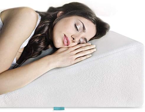 Bed Wedge Pillow Gel Memory Foam Top - Cooling Elevated Support Cushion for Lower Back Pain, Acid Reflux, Heartburn, Allergies