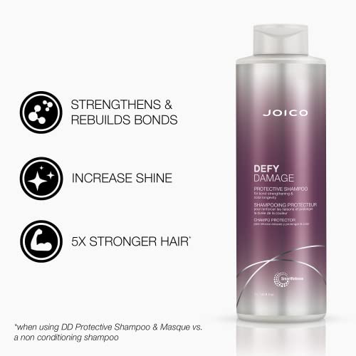 Joico Defy Damage Protective Shampoo & Conditioner Set | For Color-Treated Hair | Strengthen Bonds & Preserve Hair Color | With Moringa Seed Oil &