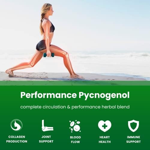 NutraChamps Pycnogenol French Maritime Pine Bark Extract, Premium Circulation Complex, Blood Flow, Nitric Oxide Production, Superior Absorption
