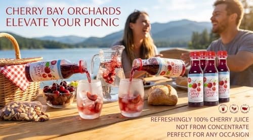 Cherry Bay Orchards Montmorency Tart Cherry Juice - 12oz Ready to Drink Bottle - 100% Domestic, All Natural Ingredients, No Added Sugar, Gluten-Free