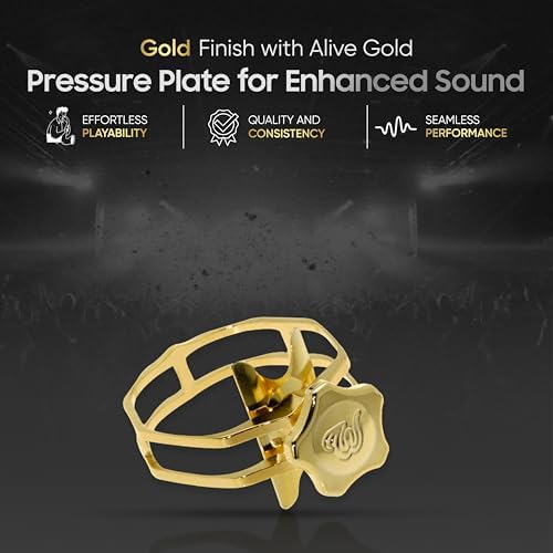 Theo Wanne Enlightened Saxophone Ligature with Premium Gold Finish for Soprano, Alto