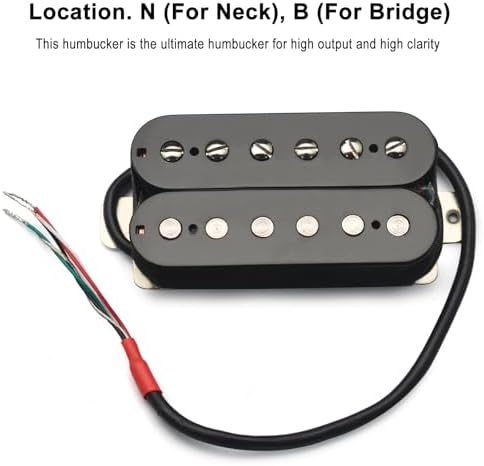 SAPHUE Alnico 5 Humbucker Pickup Double Coil Electric Guitar Pickups Set with Neck and Bridge with Prewired and Screws Parts Accessories Kit Black