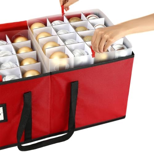 Sattiyrch Christmas Ornament Storage Box,Box Contributes Slots for 128 Holiday Ornaments 3-Inch