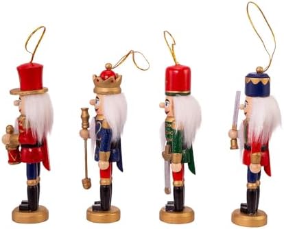 Kurt Adler Wooden Nutcracker Ornaments, 4-Piece Set