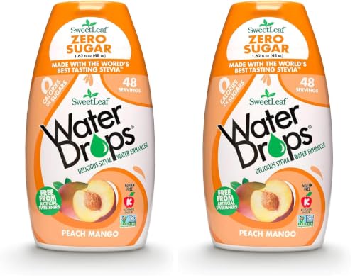 SweetLeaf Water Drops, Peach Mango – Sugar-Free Water Enhancer Drops, Stevia & Monk Fruit Sweetener Water Flavoring, 1.62 Oz (Pack of 6) | Stevia Water Enhancer, Sugar Free, Zero Calorie Additive, Contains Monk Fruit Extract, Gluten Free, Keto Friendly
