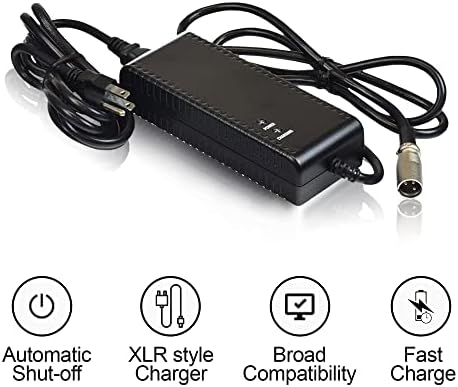 AlveyTech 24 Volt 3.5 Amp XLR Battery Charger (24BC3500T-4) - Replacement Charger for Pride Mobility, Shoprider