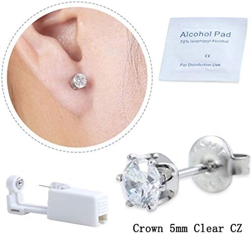XUKEKOY 2 Pack Self Ear Piercing Gun Earring Disposable Piercing Kit No Pain Easy Use Ear Piercing Gun Kit Tool with Stud (White)