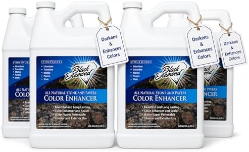 Color Enhancer Sealer for All-Natural Stone and Pavers. Marble, Travertine, Limestone, Granite, Slate, Concrete, Grout, Brick, Block. (1 Gallon)