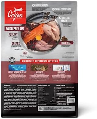 ORIJEN Grain Free WHOLEPREY Dry Dog Food Small Breed Recipe 10lb Bag