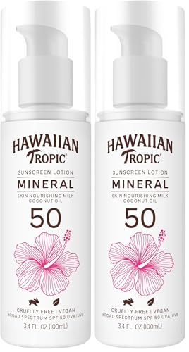 Hawaiian Tropic Mineral Sunscreen Lotion SPF 50, 3.4 Fl Oz