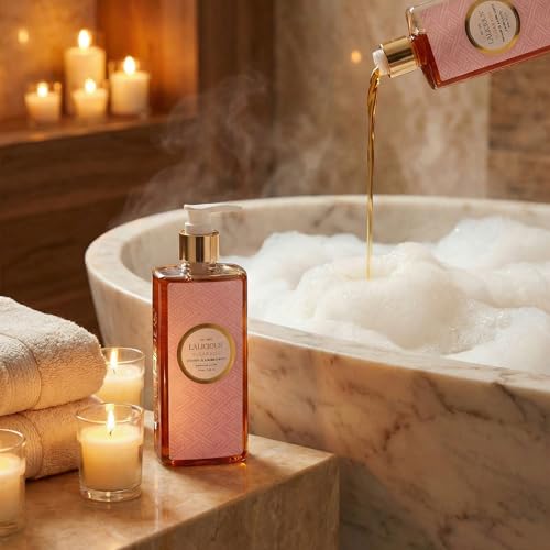LALICIOUS Sugar Kiss® Shower Oil & Bubble Bath, Moisturizing Body Wash with Topical Probiotics & Grapeseed Oil