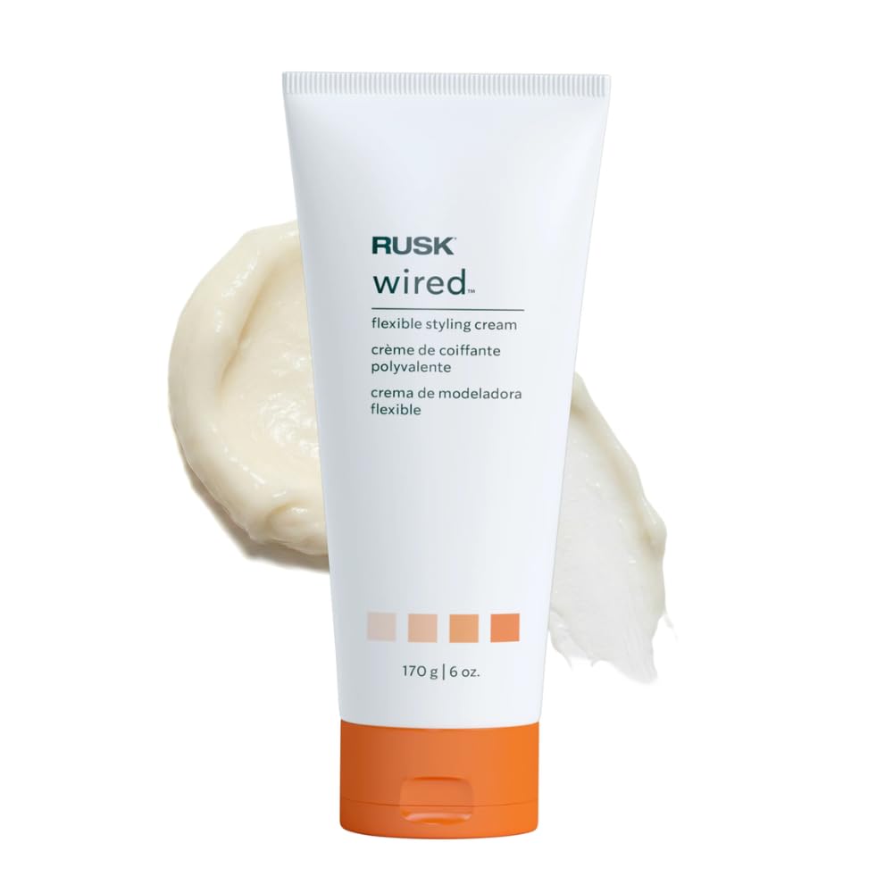 RUSK Wired Flexible Styling Cream - Frizz Control Hair Styling Products for Textured Definition & Pliable Hold - Flexible Hair Cream for All Types (6 oz)