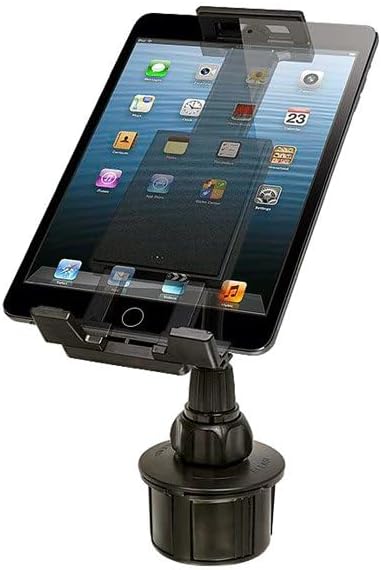 Bracketron Car Cup Holder Mount for Phablet-Style Smartphone & Tablet TomTom Magellan iPhone X 8 Plus iPad Samsung Galaxy Tab S4 S3 Microsoft
