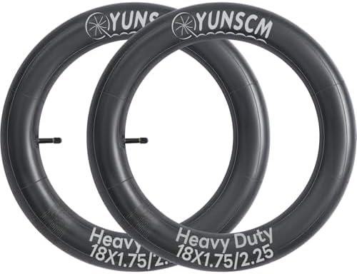 YUNSCM 2-PCS 18'' Bike Tubes 18x1.50/1.95-1.75/2.25 Heavy Duty 18" Bicyle Tubes Schrader Valve for 18x1.50/1.75/1.95/2.125/2.20/2.25 Bike Bicycle