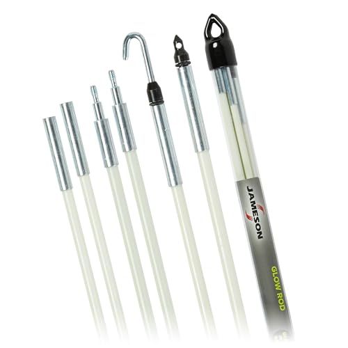 Jameson 18 ft Glow Fish Rod Kit - Non-Conductive Fiberglass Glow Rods for Running Wire in Ceilings, Attics, Floors