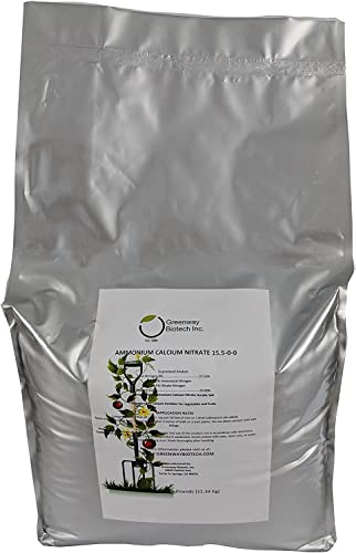 Greenway Biotech, Inc. Calcium Nitrate Solution Grade 15.5-0-0 Fertilizer Contains 15.5% Nitrogen & 19% Calcium for Tomatoes Plants- Water Soluble Hydroponics Fertilizers for Vegetables- 5 Pounds