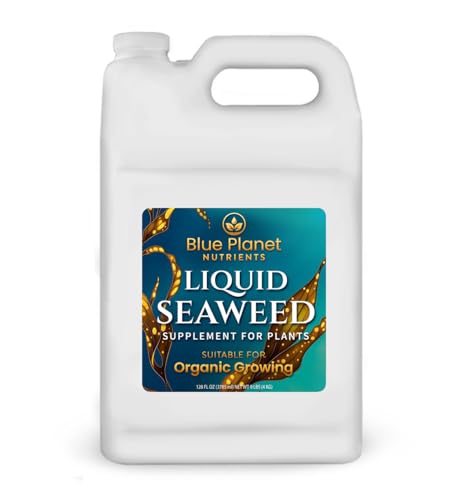 Liquid Kelp Seaweed Fertilizer Concentrate - Blue Planet Nutrients Ascophyllum Nodosum Liquid Seaweed Supplement - Makes 470 Gallons - Quart (32 oz)