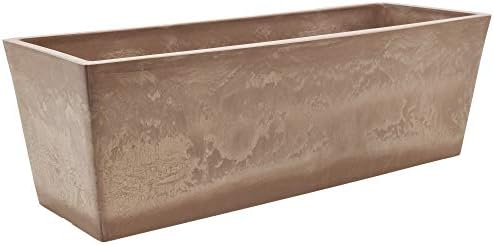 Arcadia Garden Products PSW U45CT Plastic/Stone/Wood Composite Simplicity Window Box, No Drainage Hole (Drillable), 17.5" x 7" x 6", Cement Color