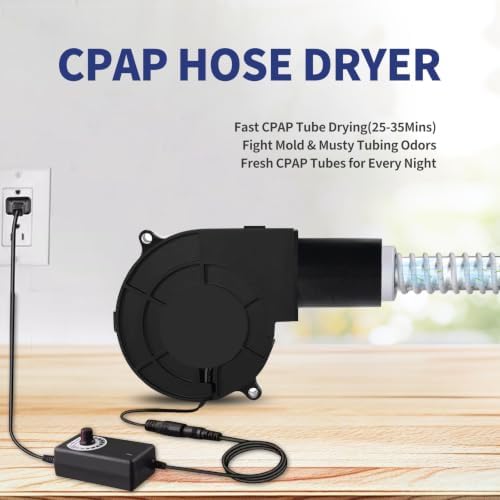 CPAP Hose Dryer Cleaning Kit: Fast-Drying Silent Blower Fan Cleaner for Resmed Airsense 10/11 Heated Tubing