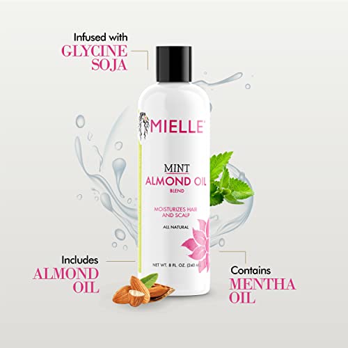 Mielle Organics Mint Almond Oil - Lightweight Dry Scalp Oil to Lock in Moisture and Help Encourage Longer