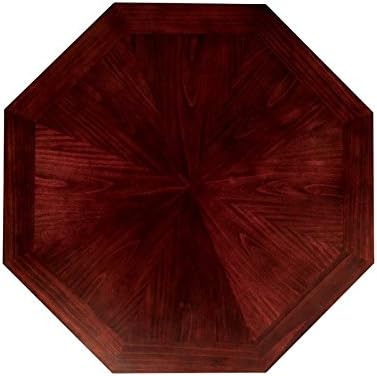 Furniture of America Deaton 48" x 48" Traditional 8-Sided Octagon-Shaped Wood Gaming Table with Inter-Changeable Top, Cupholder, Pedestal Legs