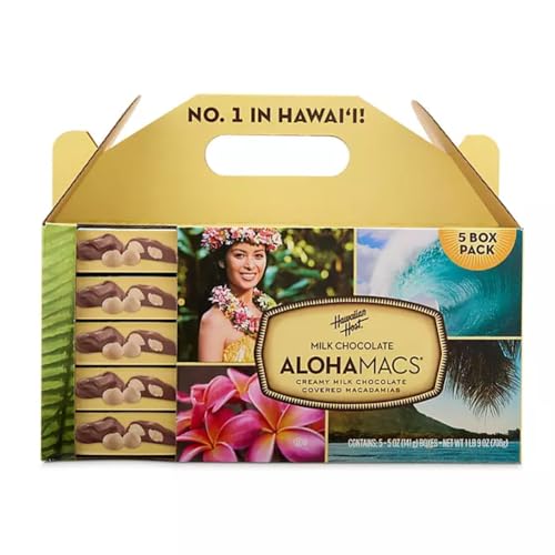 Hawaiian Host Aloha Macs Milk Chocolate Macadamia Nuts (6 ounce box, 12 pieces) (1 Box)