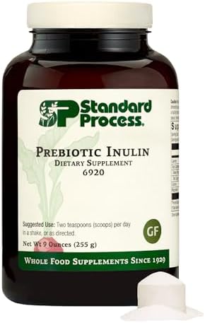 Standard Process Prebiotic Inulin - Gut Health & Immune Support Supplement - Calcium & Magnesium for Bone Health - Good Source of Fiber - Non-Soy