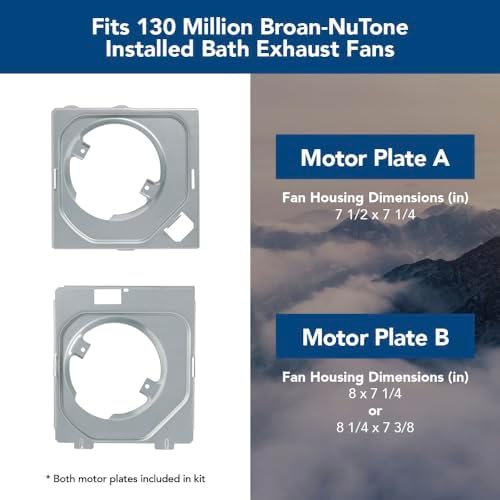 Broan-NuTone BKR60 QuickKit Ultra-Quiet Bath Fan Replacement Motor and Cover/Grille, 60 CFM, 20% more power, White