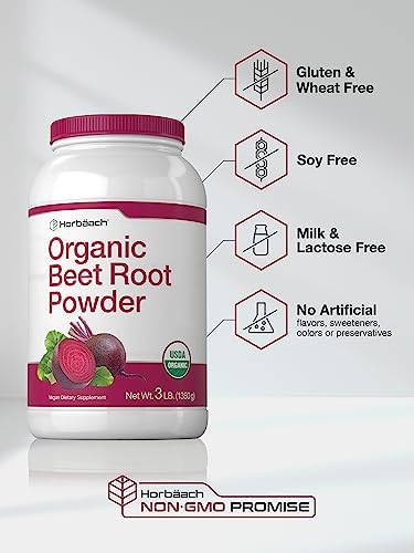 Horbäach Organic Beet Root Powder | 3lb Bulk Supplement | Raw Superfood