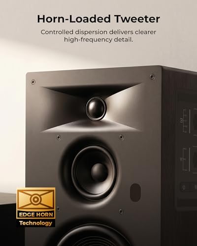 ULTIMEA 3-Way Powered Bookshelf Speakers, Bluetooth 6.0, 70W RMS, BS-3 | 5.25" Woofer, HDMI ARC, Clear Dialogue, Deep Bass, Clear Highs, SUB OUT