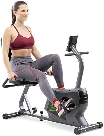 Marcy Magnetic Recumbent Exercise Bike For Home and Home Gym, With Digital Monitor And Quick Adjustable Seat NS-1206R