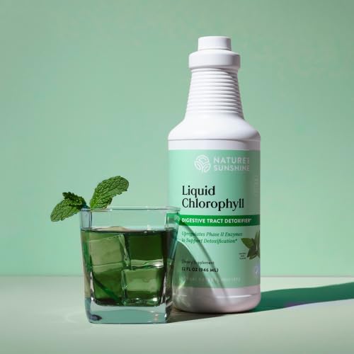 Nature's Sunshine Liquid Chlorophyll Extra Strength - Immunity Support, Detox & Cleanse, Chlorophyll Liquid Drops with Spearmint Oil, Natural Energy Boost, Internal Deodorant - 16 Fl Oz