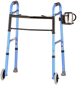 NOVA Adjustable Cup Holder for Walkers, Rollators & Wheelchairs – Folding Drink Holder Fits 3/4”, 7/8” & 1” Tubes, Holds 2.25”–3.75” Cups, Durable, Easy Install
