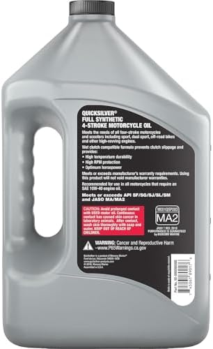 Quicksilver 20W-50 Full Synthetic Motorcycle Oil, 1 Quart