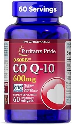 Puritan's Pride Coenzyme CoQ10 600mg, Rapid Release Softgels