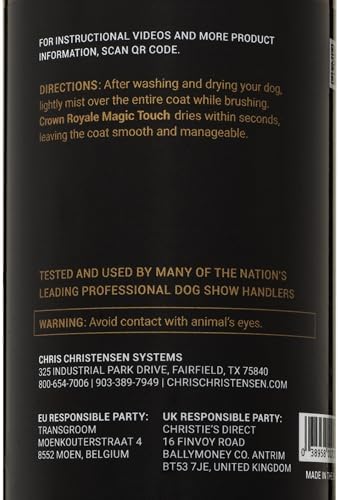 Crown Royale Magic Touch Formula 3 Pet Grooming Spray Ready-to-Use, No Heavy Build-Up, Finishing Spray, Prevents Coat Matting