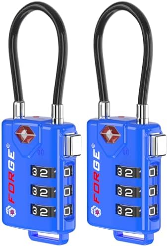 TSA Approved Cable Luggage Locks, Re-settable Combination with Alloy Body