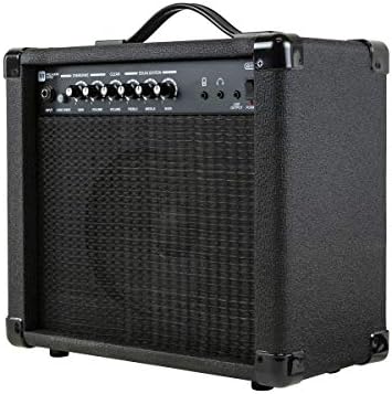 Monoprice 1x8 Guitar Combo Amplifier - Black 20-Watt, 86dB of Gain - 1/4 Inch Input for Guitars, Aux MP3 Input, 3.5mm Headphone Output
