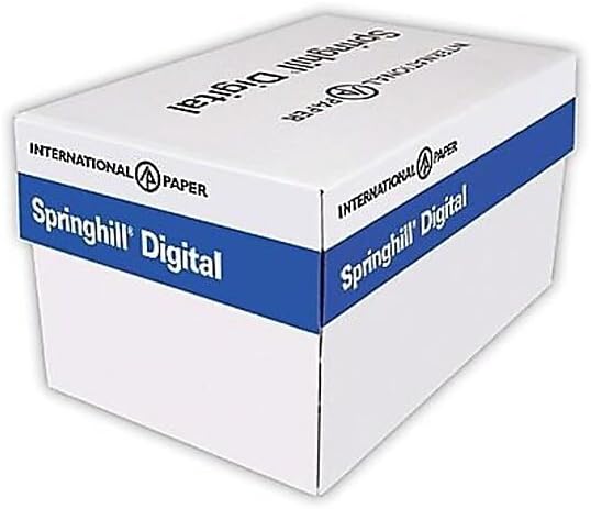 Springhill White 8.5” x 11” Cardstock Paper, 90lb, 163gsm, 250 Sheets (1 Ream) – Premium Lightweight Cardstock, Printer Paper with Smooth Finish for Greeting Cards, Flyers, Scrapbooking – 015101R