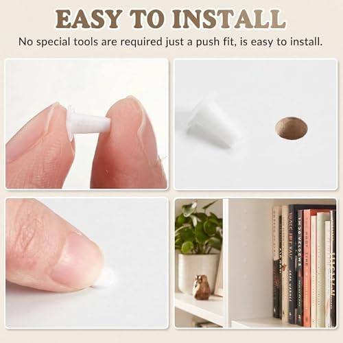240 Pcs White Hole Plugs Covers Caps Compatible with IKEA Kallax Bookcase Cabinet Shelving 3.5mm Furniture Hole Fillers Compatible with Billy Bookshelf for a Seamless Built in Look