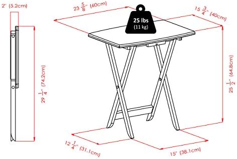 Winsome Darryl Set of 4 Oversized Foldable Tables, Walnut, 26" | Easy to Store Portable Fold Up Table Set for Kitchen, Living Room TV Dining, Crafts, Puzzles, Work From Home