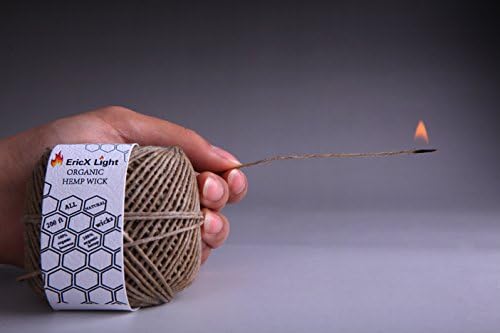 Organic Hemp Wick,200 FT Spool,Well Coated with Beeswax,Standard Size(1.0mm)