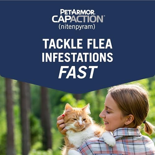 PetArmor CAPACTION (nitenpyram) Oral Flea Treatment for Cats, Cat Flea Treatment Pill, Fast Acting Tablets Start Killing in 30 Minutes, 2-25 lbs