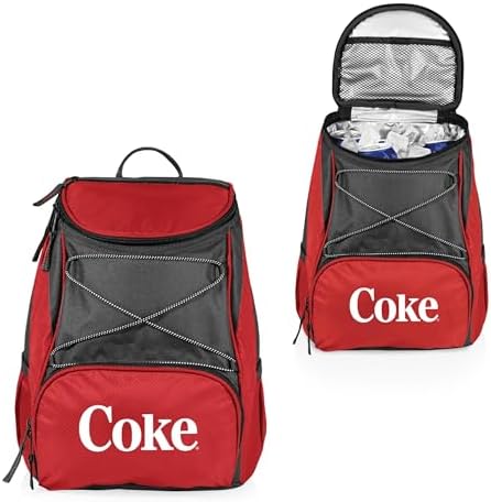 Picnic TIME Coca-Cola Emoji PTX Backpack Cooler, Soft Cooler Backpack, Insulated Lunch Bag, (Red with Gray Accents)