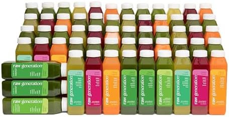 Raw Generation Skinny Juice Cleanse, 5-Day, 30 Cold-Pressed Juice Bottles | Clean ingredients, no added sugar or sweeteners, fruit & vegetable blends, 19g daily protein, at-home reset, cravings support