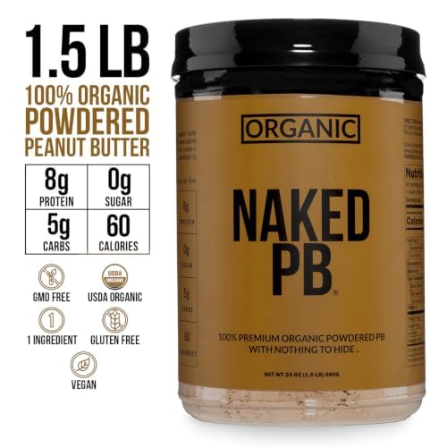 2 LB Powdered Peanut Butter from US Farms – Bulk, Only 1 Ingredient - Roasted Peanuts, Vegan, No Additives, Preservative Free, No Salt, No Sugar - 76 Servings - NAKED PB